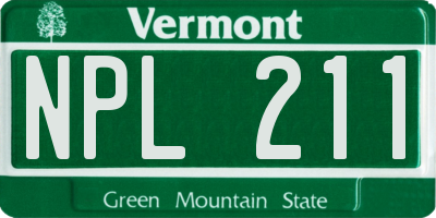VT license plate NPL211