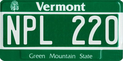 VT license plate NPL220