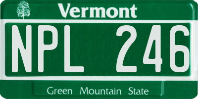 VT license plate NPL246