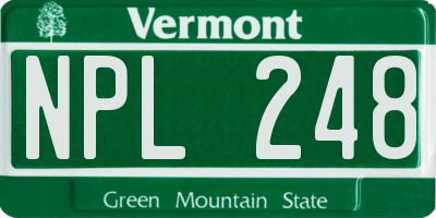 VT license plate NPL248