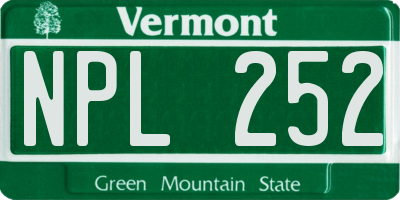 VT license plate NPL252