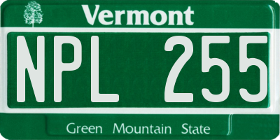 VT license plate NPL255