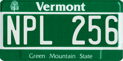 VT license plate NPL256