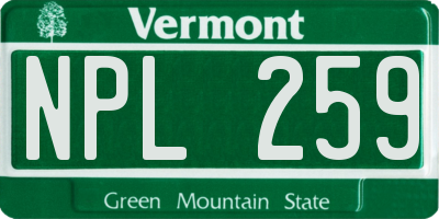 VT license plate NPL259