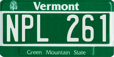 VT license plate NPL261