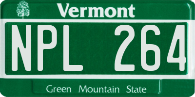 VT license plate NPL264