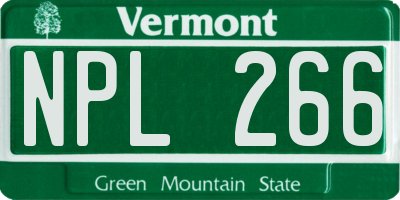 VT license plate NPL266