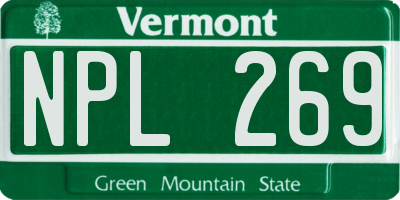 VT license plate NPL269