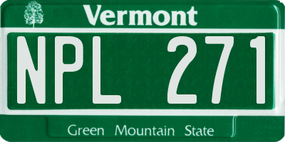 VT license plate NPL271