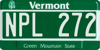 VT license plate NPL272