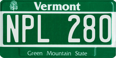 VT license plate NPL280