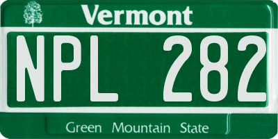 VT license plate NPL282