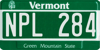 VT license plate NPL284