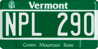VT license plate NPL290
