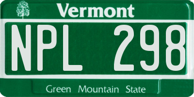 VT license plate NPL298