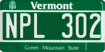 VT license plate NPL302