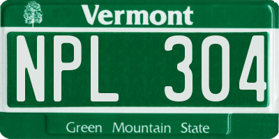 VT license plate NPL304