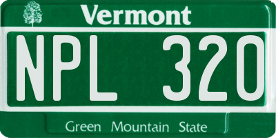 VT license plate NPL320