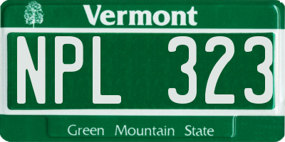 VT license plate NPL323