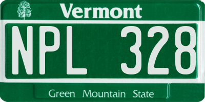 VT license plate NPL328