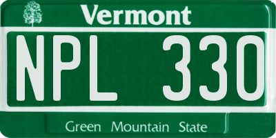 VT license plate NPL330