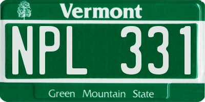 VT license plate NPL331