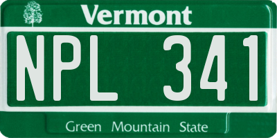 VT license plate NPL341