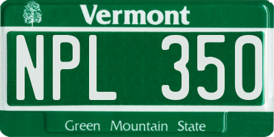 VT license plate NPL350