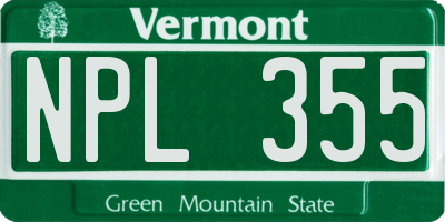 VT license plate NPL355