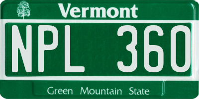 VT license plate NPL360