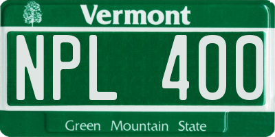 VT license plate NPL400