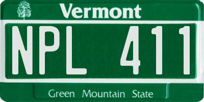VT license plate NPL411
