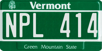 VT license plate NPL414