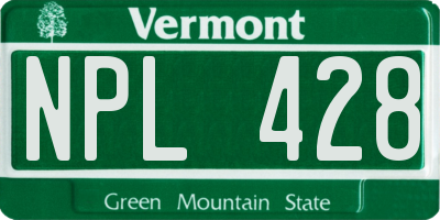 VT license plate NPL428