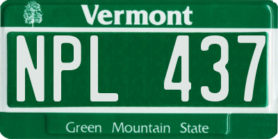 VT license plate NPL437
