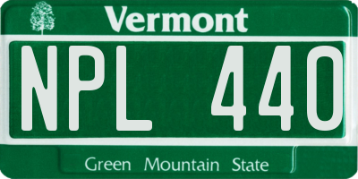 VT license plate NPL440
