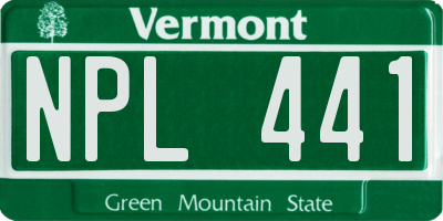 VT license plate NPL441