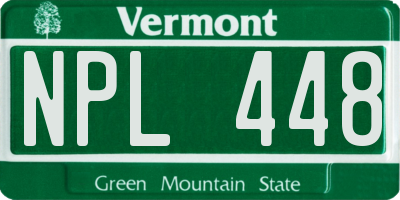 VT license plate NPL448