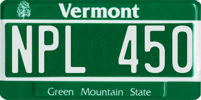 VT license plate NPL450