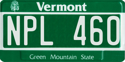 VT license plate NPL460