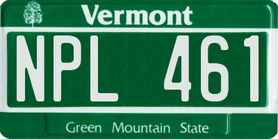 VT license plate NPL461