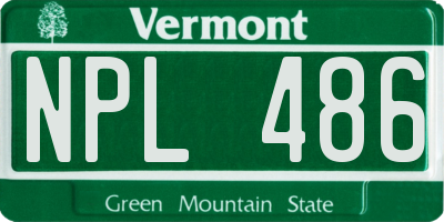VT license plate NPL486