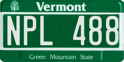 VT license plate NPL488
