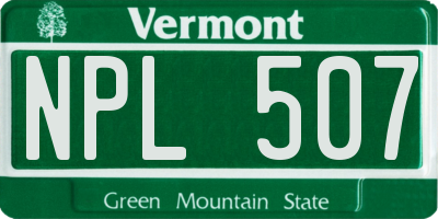 VT license plate NPL507