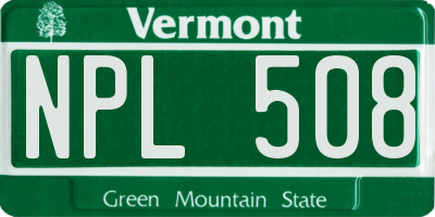 VT license plate NPL508