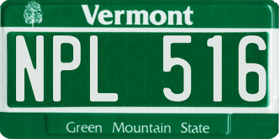 VT license plate NPL516