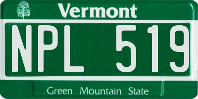 VT license plate NPL519