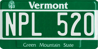 VT license plate NPL520