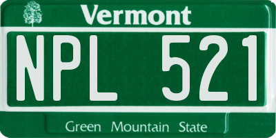 VT license plate NPL521