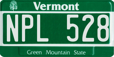 VT license plate NPL528